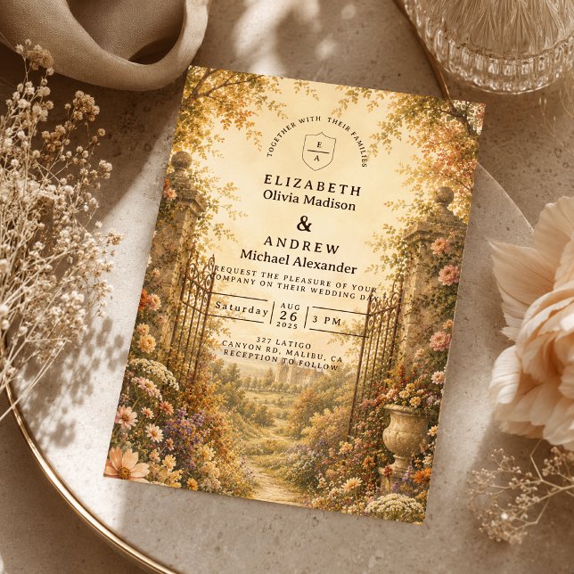 Invitación Boda de flores silvestres románticas de otoño (Subido por el creador)