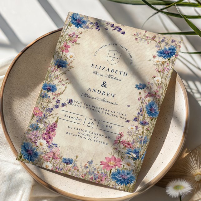 Invitación Boda de flores silvestres románticas de primavera (Subido por el creador)