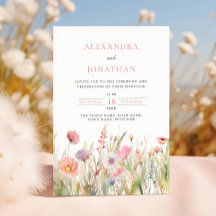 Boda de flores silvestres rosadas de lujo