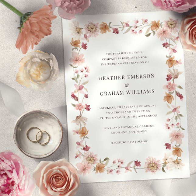 Invitación Boda de flores silvestres rusas (Subido por el creador)