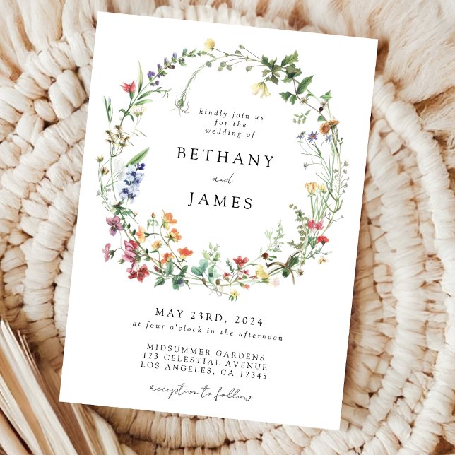 Invitación Boda de flores silvestres rusas (Subido por el creador)