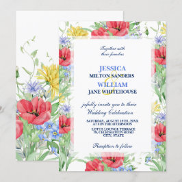 Invitación Boda de flores silvestres rusas coloridas de veran