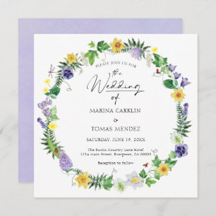 Invitación Boda de flores silvestres rusas de Bohemia