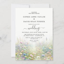 Invitación Boda de flores silvestres rusas de color acuático
