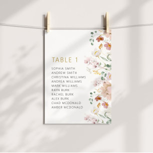 Invitación Boda de flores silvestres rusas número de tabla 1