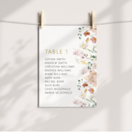 Invitación Boda de flores silvestres rusas número de tabla 1