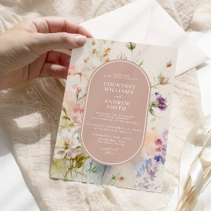 Invitación Boda de Flores Silvestres Rusas Retro