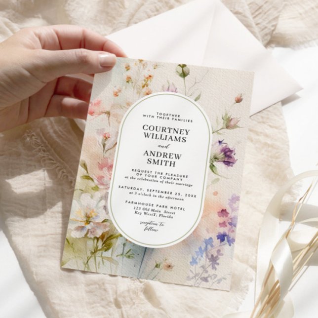 Invitación Boda de Flores Silvestres Rusas Retro (Subido por el creador)