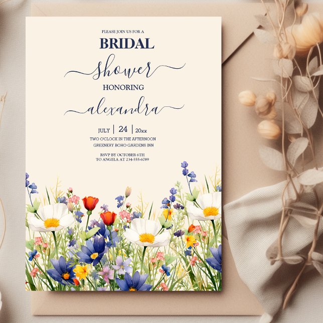 Invitación Boda de Flores Silvestres Rústica Floral Bridal Sh (Subido por el creador)