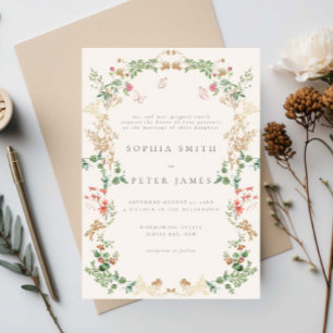 Invitación Boda de flores silvestres rústica floral campestre