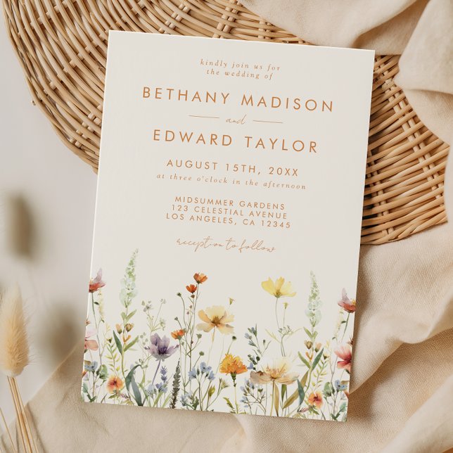 Invitación Boda de flores silvestres rústicas (Subido por el creador)