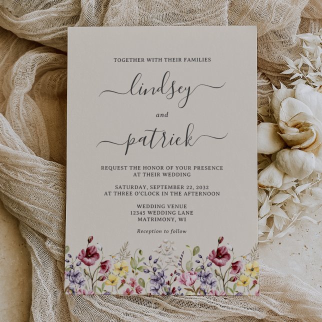 Invitación Boda de flores silvestres rústicas boho (Subido por el creador)