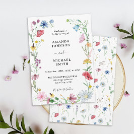 Invitación Boda de flores silvestres rústicas florales