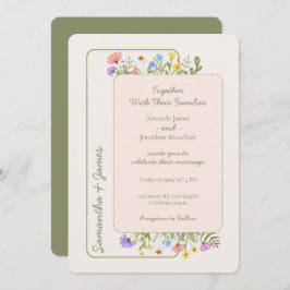 Invitación Boda de flores silvestres rusticas modernas