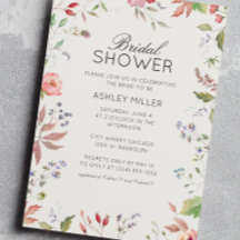 Boda de flores silvestres simple y eterna ducha de