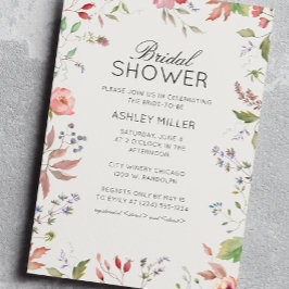 Invitación Boda de flores silvestres simple y eterna ducha de