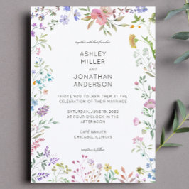 Invitación Boda de flores silvestres simple y eterno