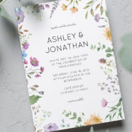 Invitación Boda de flores silvestres simple y eterno