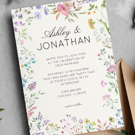 Invitación Boda de flores silvestres simple y eterno