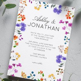 Invitación Boda de flores silvestres simple y eterno