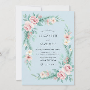 Invitación Boda de flores silvestres Sky Blush