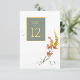 Invitación Boda de flores silvestres Tabla de textura No. Oro