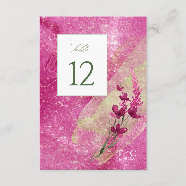 Invitación Boda de flores silvestres Textura Tabla No. Fsia I (Anverso)