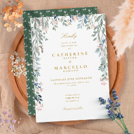 Invitación Boda de flores silvestres verdes