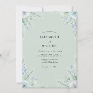Invitación Boda de flores silvestres vincapervinca espuma de