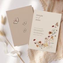 Boda de flores silvestres y mariposas Boho Brown