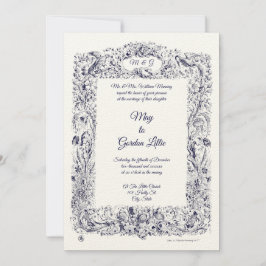 Invitación Boda de Flores Silvestres y Pájaros y Mariposas