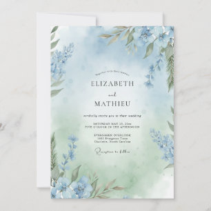 Invitación Boda de flores silvestres y suave salvia de aciano