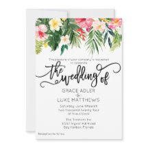 Boda de flores tropicales acuáticas modernas