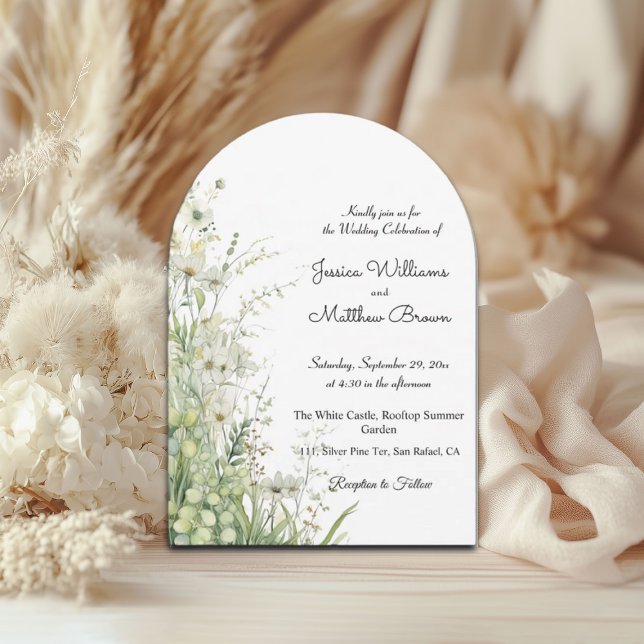 Invitación Boda de flores verdes de Dusty Sage 5x7" (Subido por el creador)