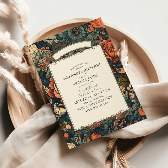Invitación Boda de Flores Verdes Vintage (Subido por el creador)