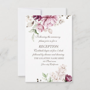 Invitación Boda de Flores Violetas con Acuarela