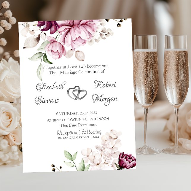 Invitación Boda de Flores Violetas con Acuarela (Subido por el creador)