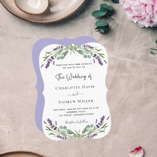 Invitación Boda de flores violetas de lavanda