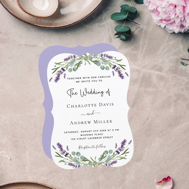 Invitación Boda de flores violetas de lavanda (Subido por el creador)