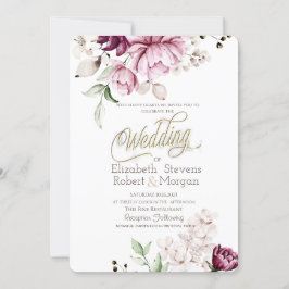 Invitación Boda de flores violetas de Moda de acuarela