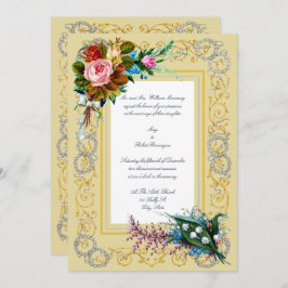 Invitación Boda de flores y boquetas de la era victoriana