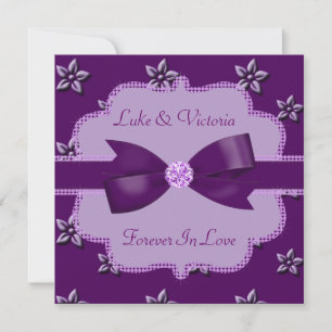 Invitación Boda de flores y Diamantes de imitación de la isla