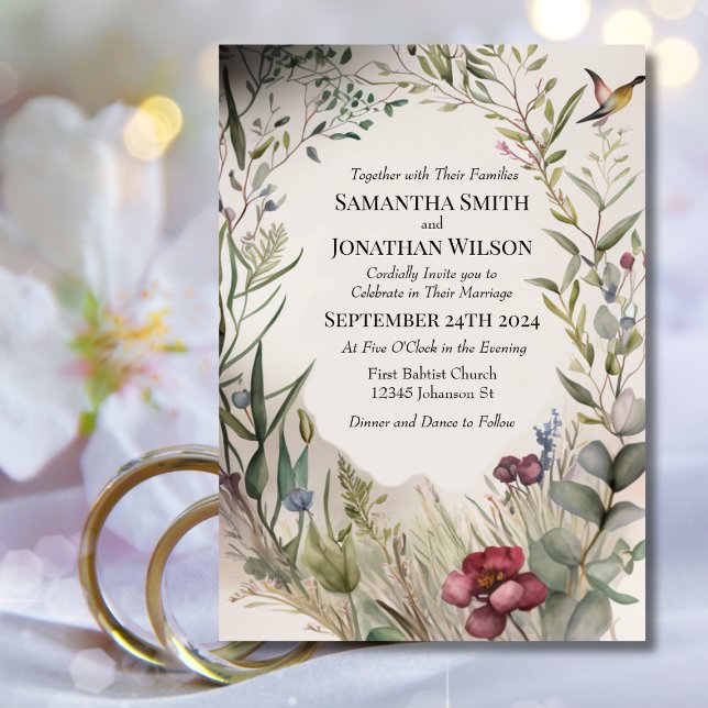 Invitación BODA de Flores y Sucursales de BOHO (Subido por el creador)