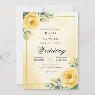 Invitación Boda de Flourish Botánica Golden Blossom