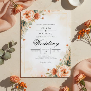 Invitación Boda de Flourish de Flourish de Peach