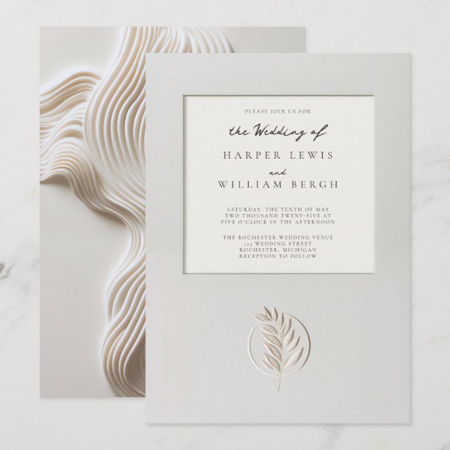 Invitación boda de flujo de cuadro 3d (Anverso / Reverso)