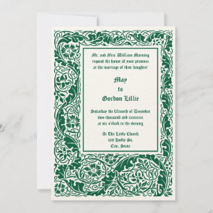 Invitación Boda de Foliage floral de 1905 con estilo de arte 