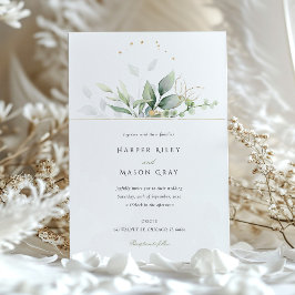 Invitación Boda de Foliage Green & Gold
