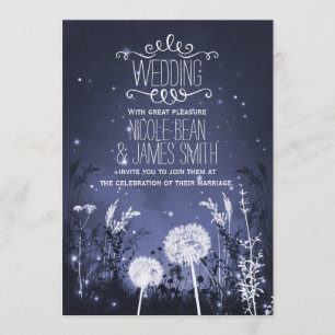 Invitación Boda de Foliage y estrellas del cielo encantado