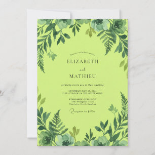 Invitación Boda de follaje acuarela lima